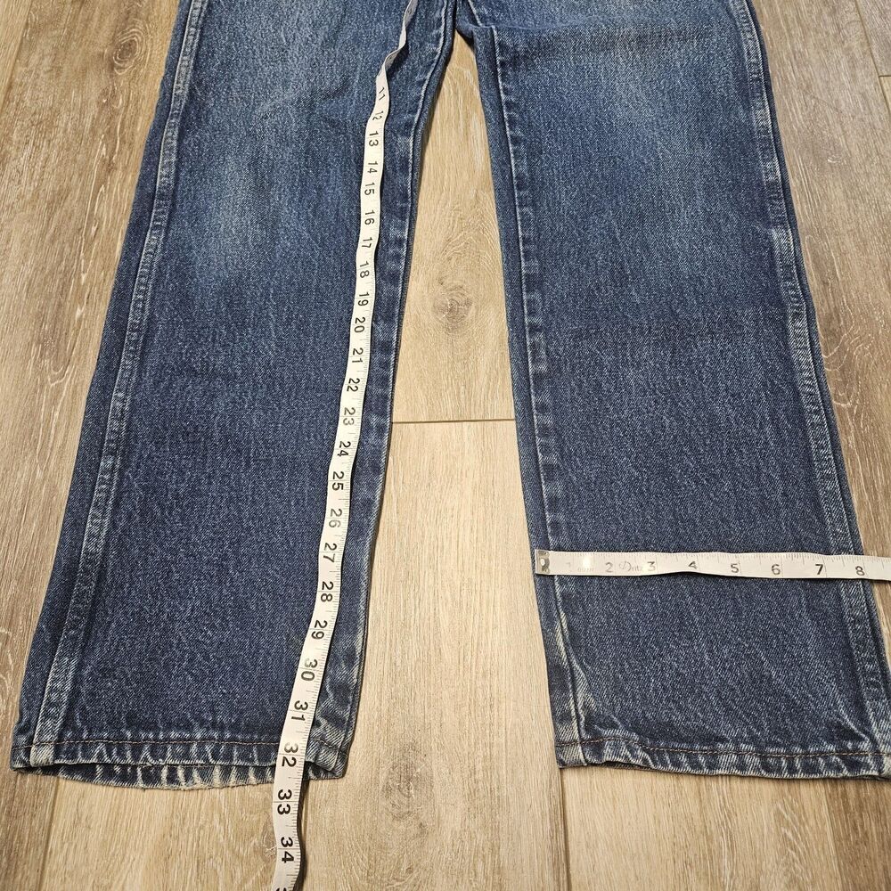 Rustler Wrangler Vintage Relaxed Fit Straight Leg Denim Blue Jeans Men's 34 X 34 - Picture 3 of 9